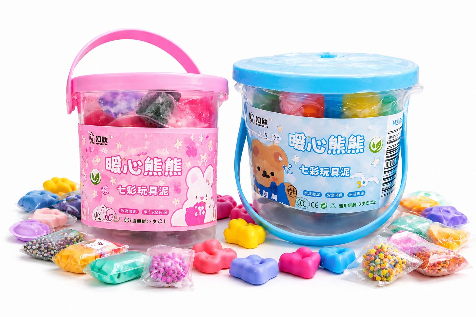Colorful Clay Combo Bucket Set for Kids, Soft Non-Toxic Modeling